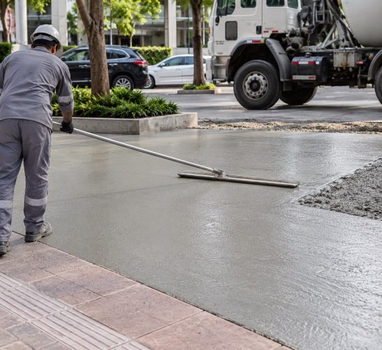 Desempeno do concreto para acabamento convencional, execução de juntas e cura.
