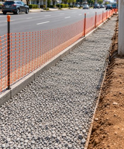 Preparação e compactação da sub-base.